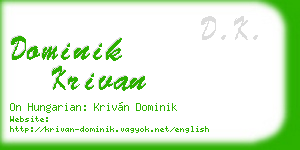 dominik krivan business card