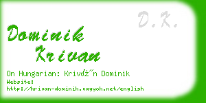 dominik krivan business card